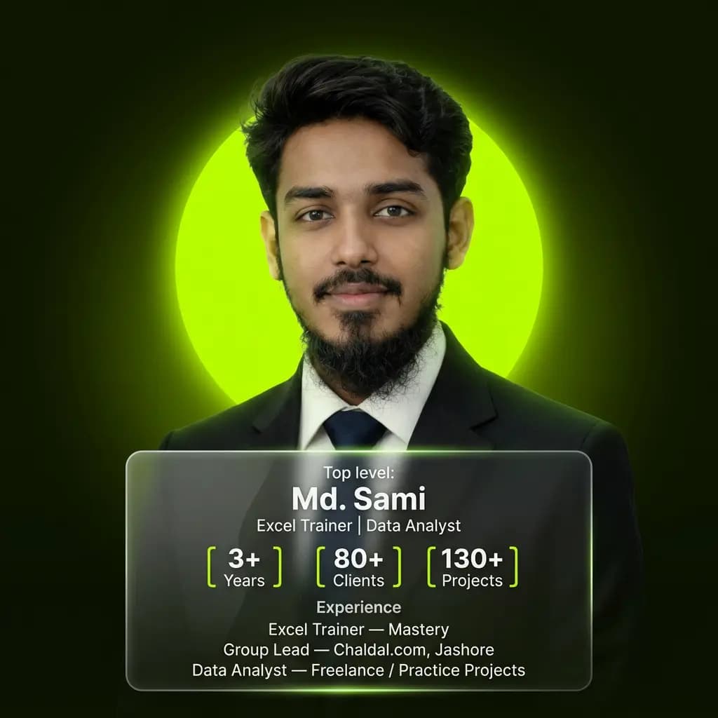 Md. Sami — Excel Trainer and Data Analyst